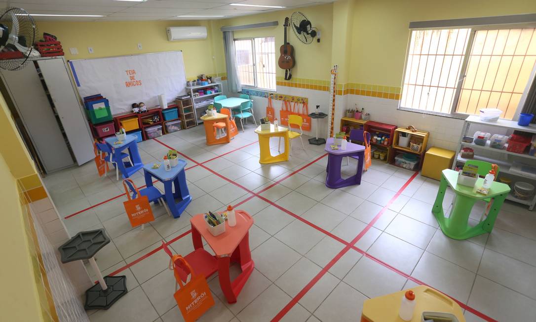 Sala de aula na educação infantil durante a pandemia Foto: Douglas Macedo / Douglas Macedo