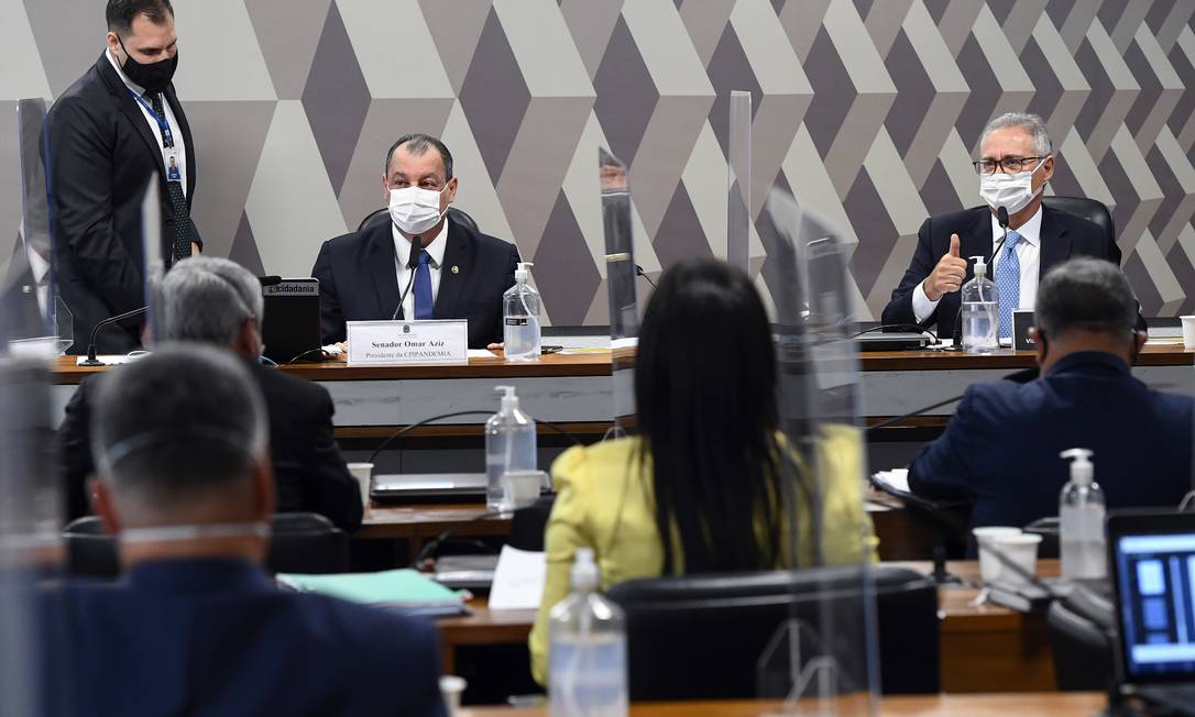 Membros da CPI da Covid, no Senado Foto: Marcos Oliveira / Agência Senado 