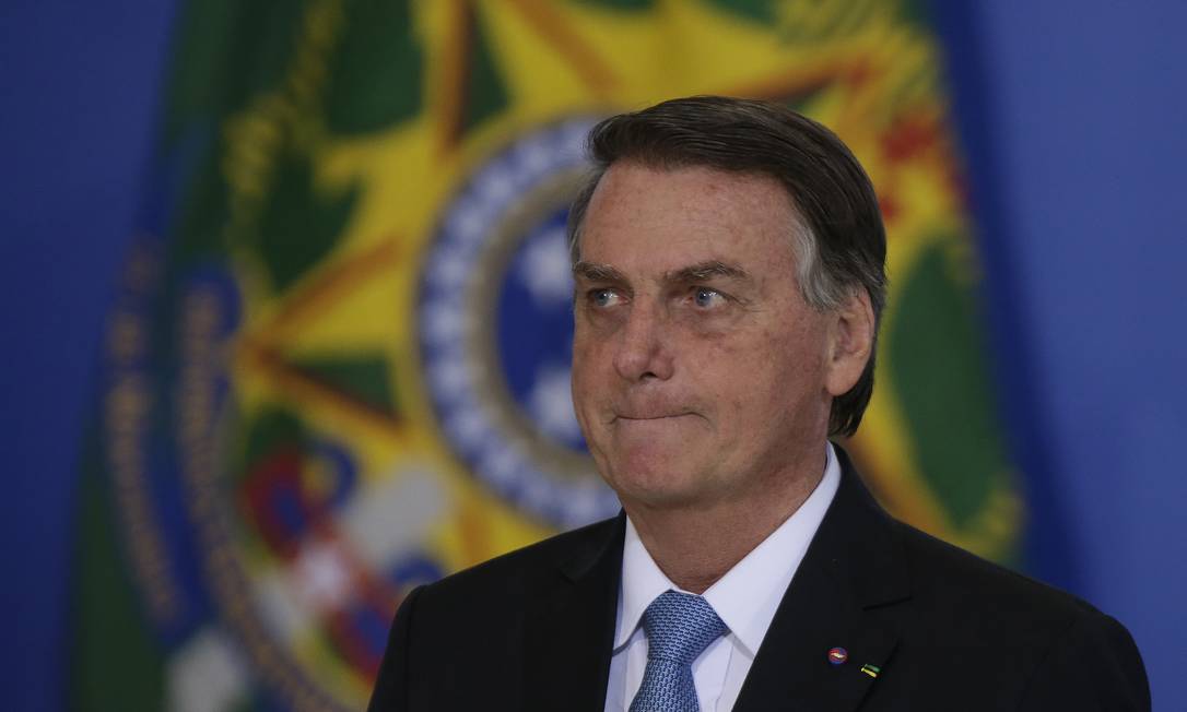 O presidente Jair Bolsonaro participa de evento no Palácio do Planalto Foto: Cristiano Mariz/Agência O Globo/11-08-2021