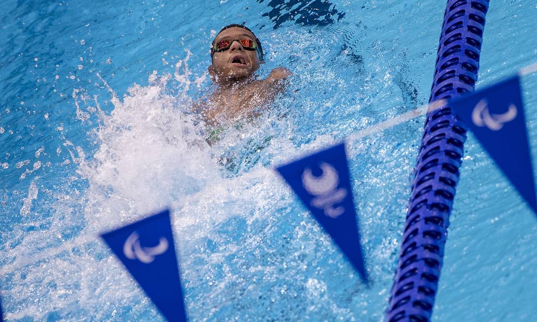 20.08.21 - GABRIEL ARAUJO - Treino da Natação na piscina oficial de competição em Tóquio. Foto: Ale Cabral/CPB. Foto: ALE CABRAL/CPB / Agência O Globo