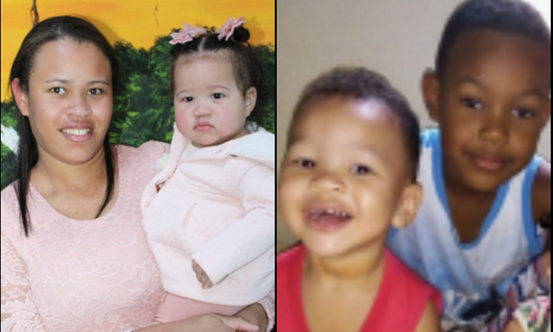 Vanessa Rodrigues e seus três filhos pequenos, uma menina de 11 meses e dois meninos de 2 e 4 anos, morreram em incêndio que atingiu fábrica e arredores em Barueri (SP) Foto: Reprodução / Redes sociais