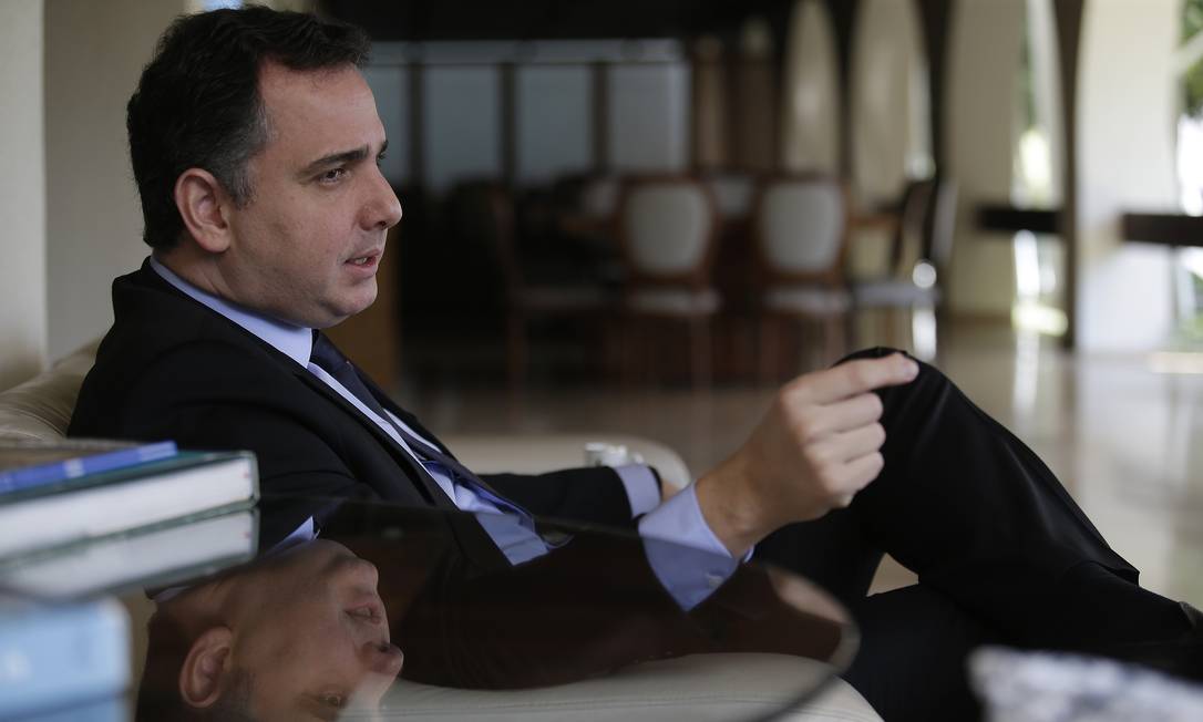 Em entrevista ao GLOBO, Pacheco tratou como 'naturais' as críticas que sofreu de Bolsonar, mas diz que ataques ao STF 'não contribuem' Foto: Cristiano Mariz / Agência O Globo
