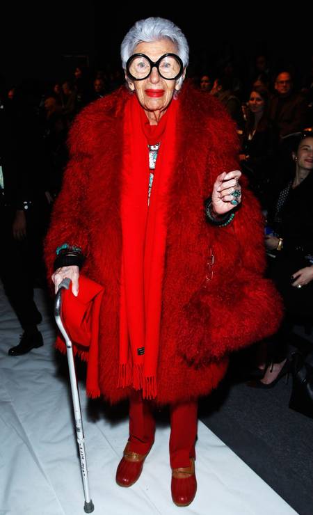 O look vermelho, usado na semana de moda Nova York, em 2013, é inesquecível Foto: Joe Kohen / Getty Images