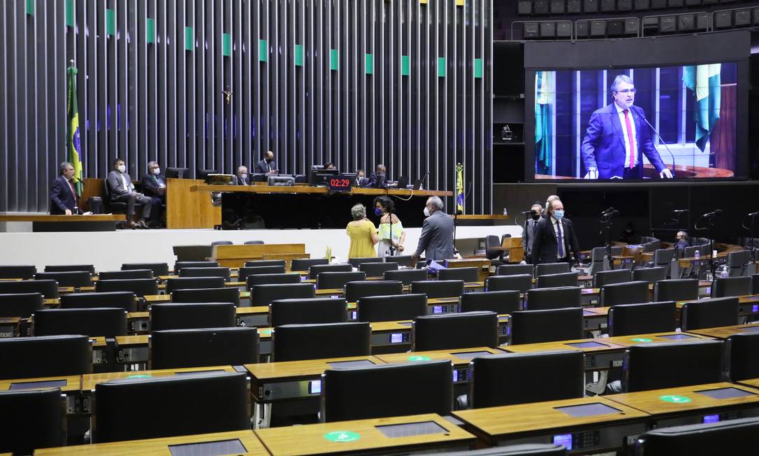 Plenário da Câmara dos Deputados: base bolsonarista tenta acelerar tramitação de projeto sobre terrorismo apresentado por Bolsonaro quando era parlamentar Foto: Najara Araujo/Câmara dos Deputados/26-08-2021