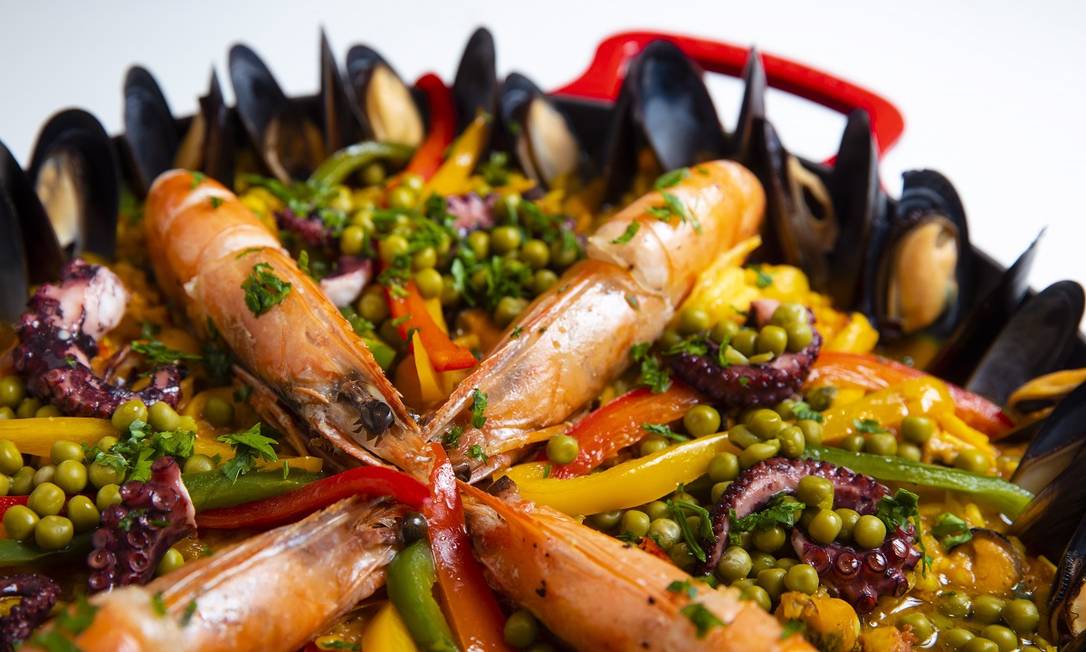 Paella de frutos do mar, prato típico da Espanha e o mais 'instagramável' deste país europeu Foto: Leo Martins / Agência O Globo
