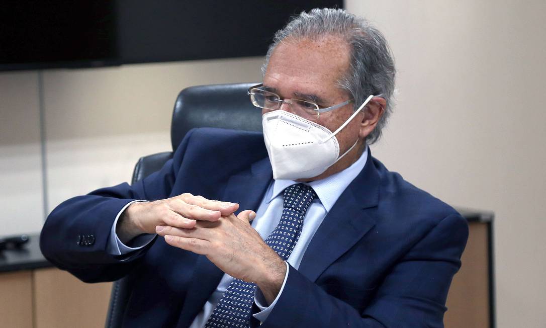 O ministro da Economia, Paulo Guedes, comentou sobre a crise entre a Febraban e os bancos públicos Foto: Edu Andrade / Ministério da Economia