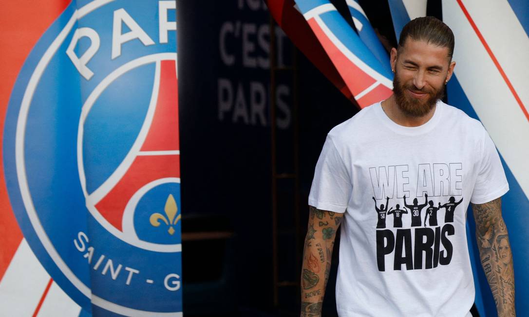 Sergio Ramos (do Real Madrid ao PSG, fim de contrato) Foto: GEOFFROY VAN DER HASSELT / AFP