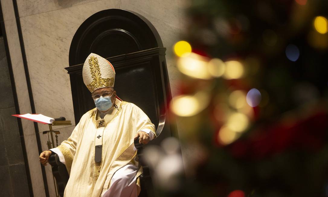 Dom Orani durante a Missa de Natal na Catedral, em dezembro de 2020 Foto: Gabriel Monteiro / Agência O Globo