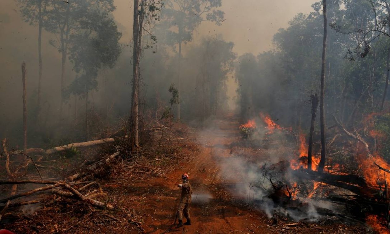 Fogo na floresta: 690 mil km²
da área do bioma do Brasil se incendiou ao menos uma vez em 35 anos Foto: AMANDA PEROBELLI/REUTERS / Reuters