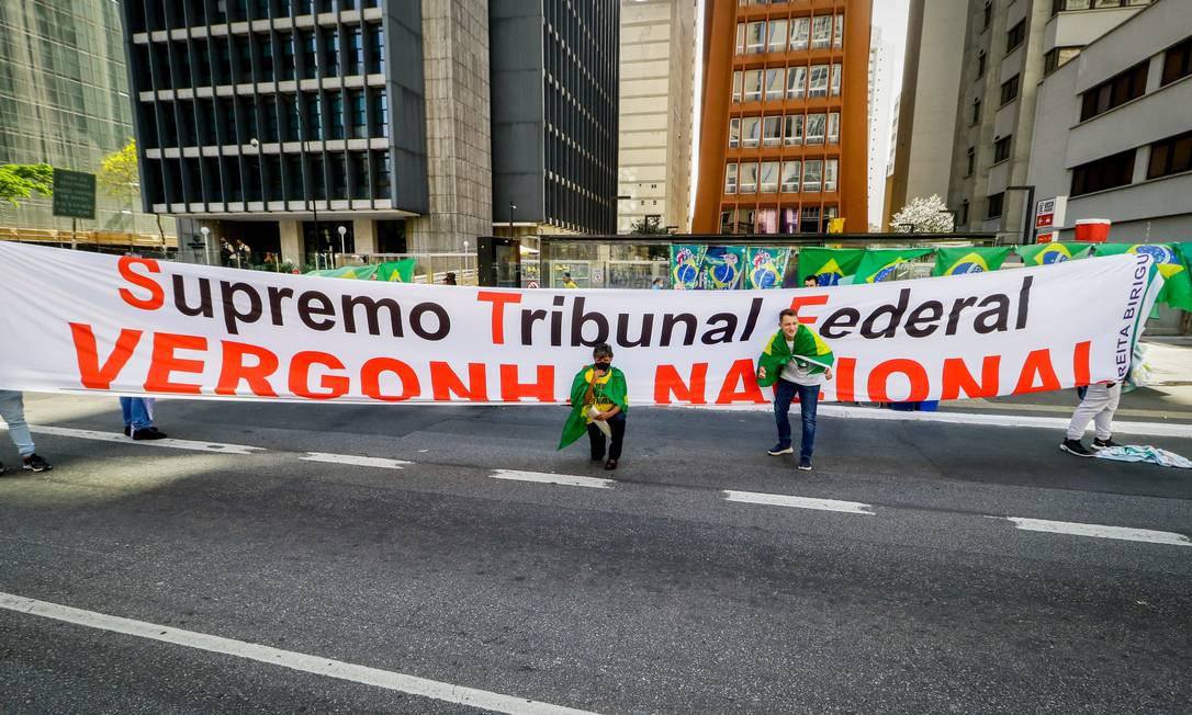 Entenda como alexandre de moraes se tornou 'inimigo nº 1' de bolsonaro | notícias do rio grande do norte Manifestação na Avenida Paulista, em São Paulo Foto: Fotoarena / .