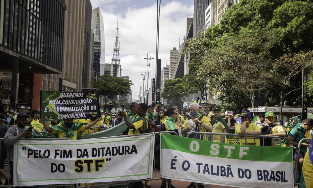 Entenda como alexandre de moraes se tornou 'inimigo nº 1' de bolsonaro | notícias do rio grande do norte Manifestação na Avenida Paulista, em São Paulo Foto: Agencia Enquadrar / .