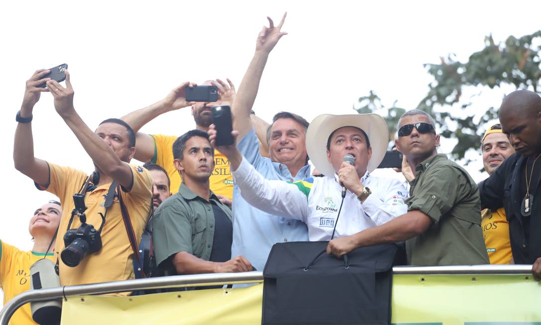 O presidente da República, Jair Bolsonaro, durante manifestação com apoiadores na Avenida Paulista no Sete de Setembro Foto: . / .