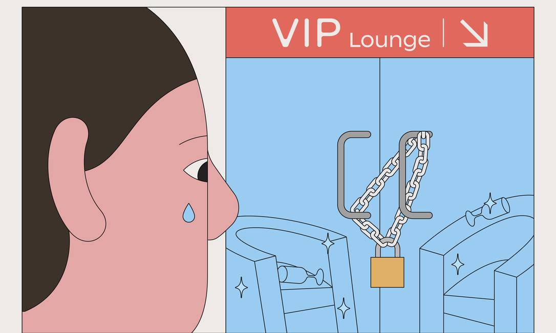 A maioria dos lounges de aeroportos internacionais nos Estados Unidos continua fechado, mas as salas VIP estão reabrindo em terminais domésticos, com experiências variadas Foto: Camilo Huinca / The New York Times