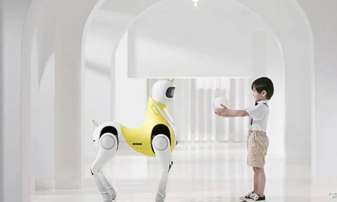 Empresa chinesa divulgou prévia de robô para crianças semelhante a um unicórnio Foto: Divulgação / Xpeng