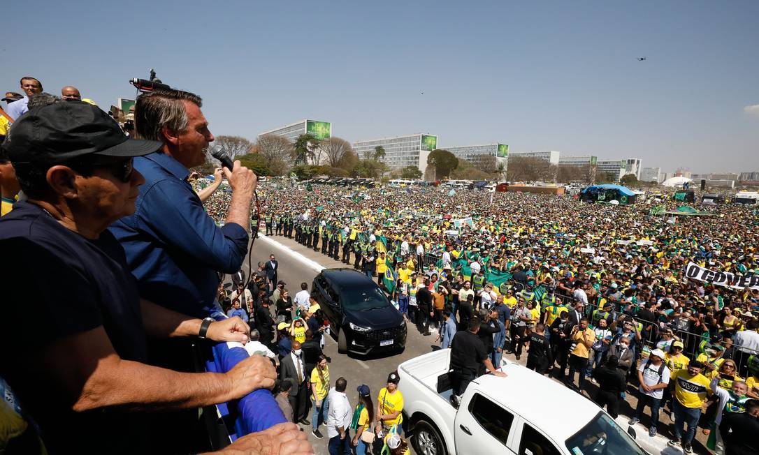 Presidente Jair Bolsonaro em discurso do 7 de setembro Foto: Foto: Alan Santos/PR / Agência O Globo