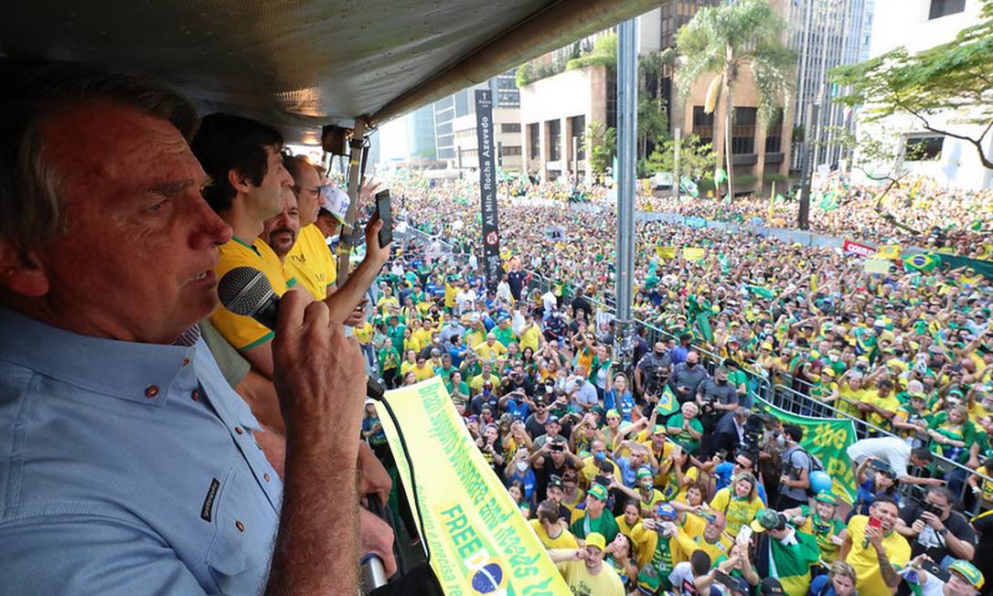 Bolsonaro atacou STF e o ministro Alexandre de Moraes, em discurso em São Paulo no 7 de setembro Foto: Divulgação