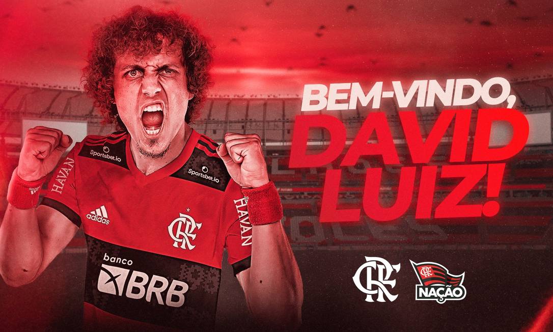 David Luiz é apresentado pelo Flamengo Foto: Divulgação