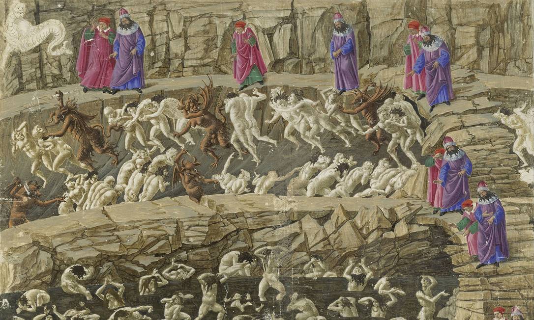 'O abismo do Inferno', de Sandro Botticelli (1482) Foto: Divulgação
