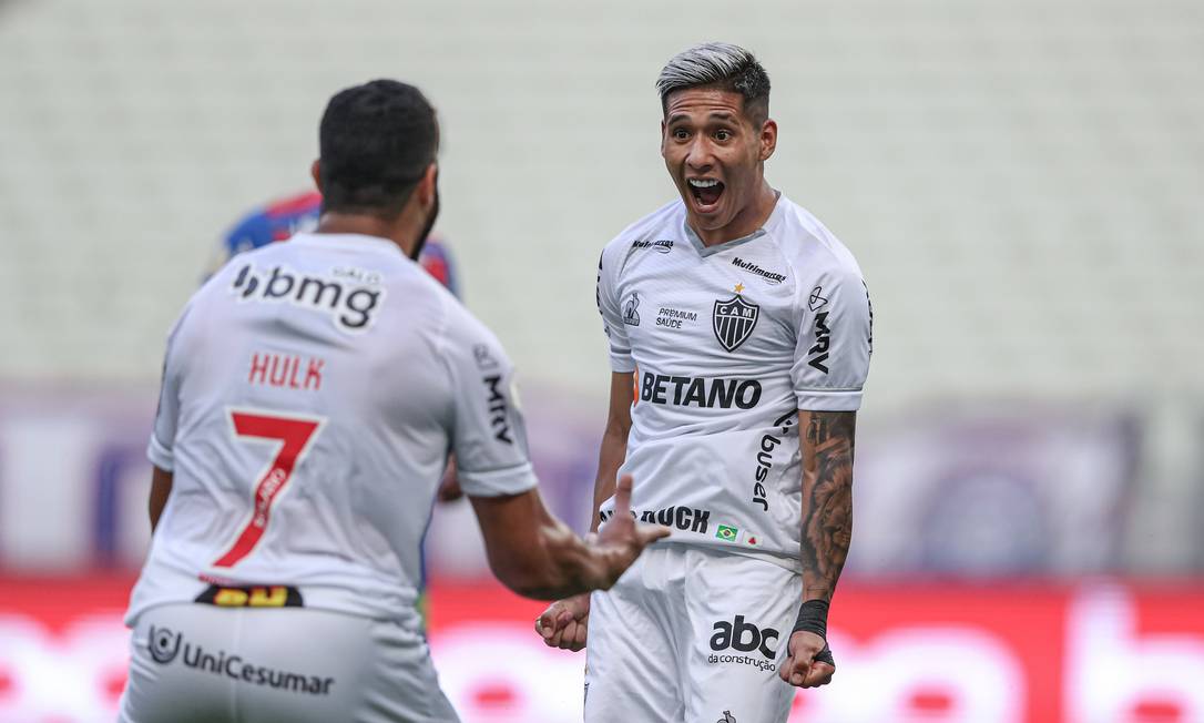 Zaracho abriu o placar para o Atlético em vitória sobre o Fortaleza Foto: Pedro Souza / Atlético Mineiro