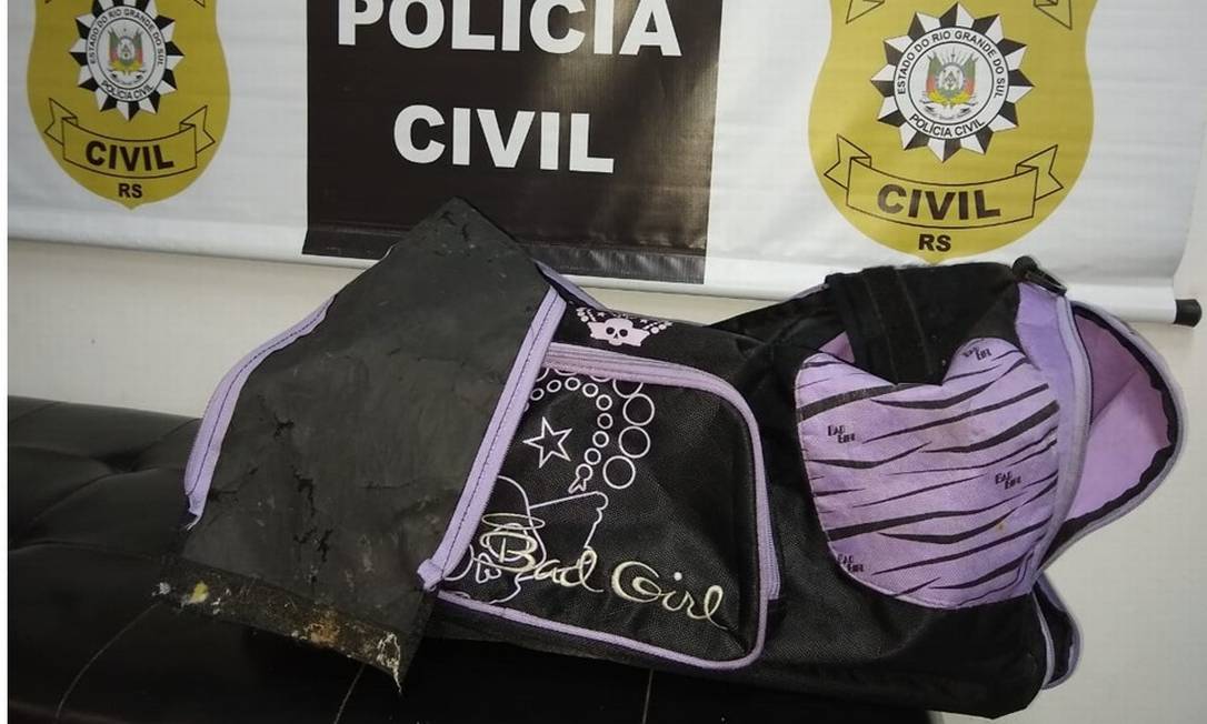 A mala onde, segundo a polícia, o corpo de Miguel foi transportado Foto: Polícia Civil / Divulgação
