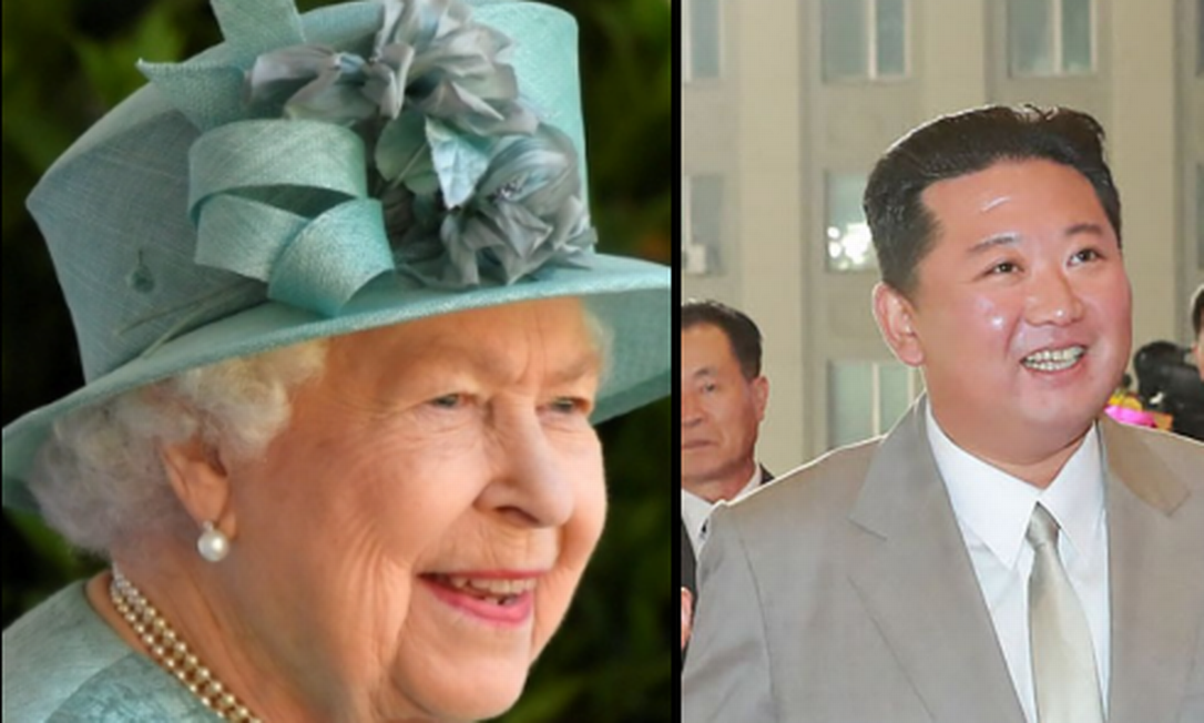 Rainha Elizabeth II enviou bons votos ao líder da Coreia do Norte, Kim Jong-un, pelo aniversário de formação do país Foto: REUTERS/Toby Melville (esquerda) / Agência Central de Notícias da Coreia (direita)