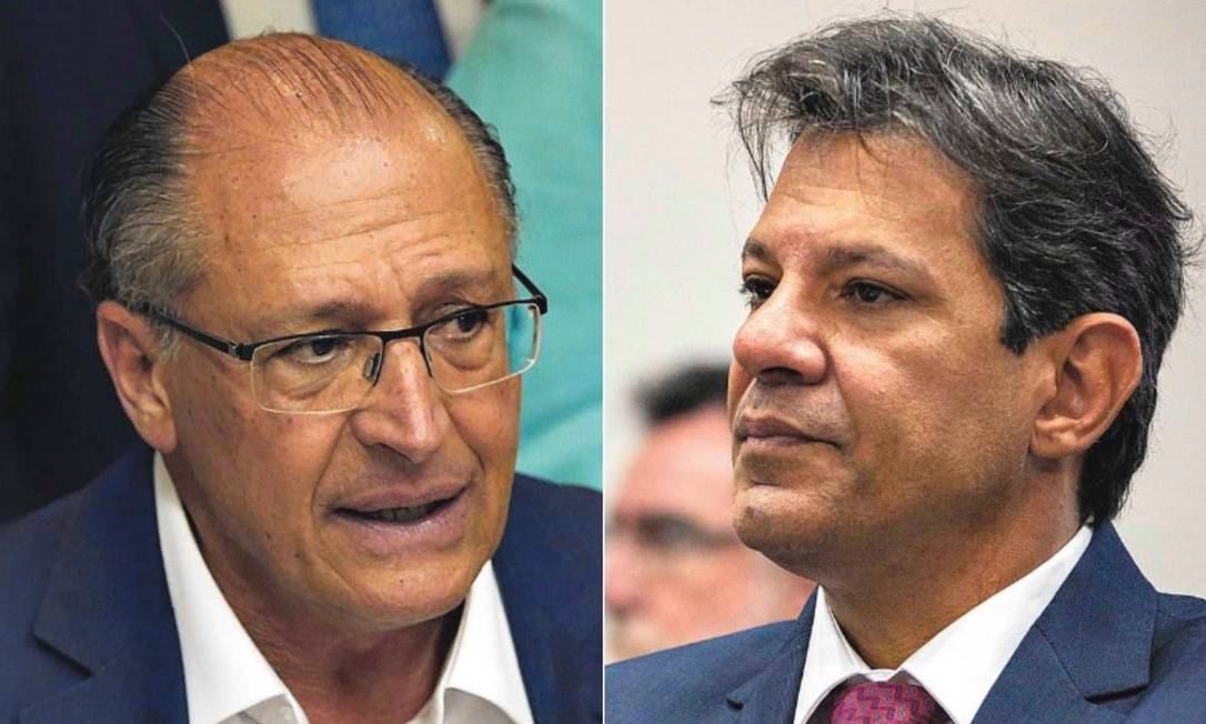 O ex-governador Geraldo Alckmin (PSDB) e o ex-prefeito Fernando Haddad (PT) Foto: Agência O Globo