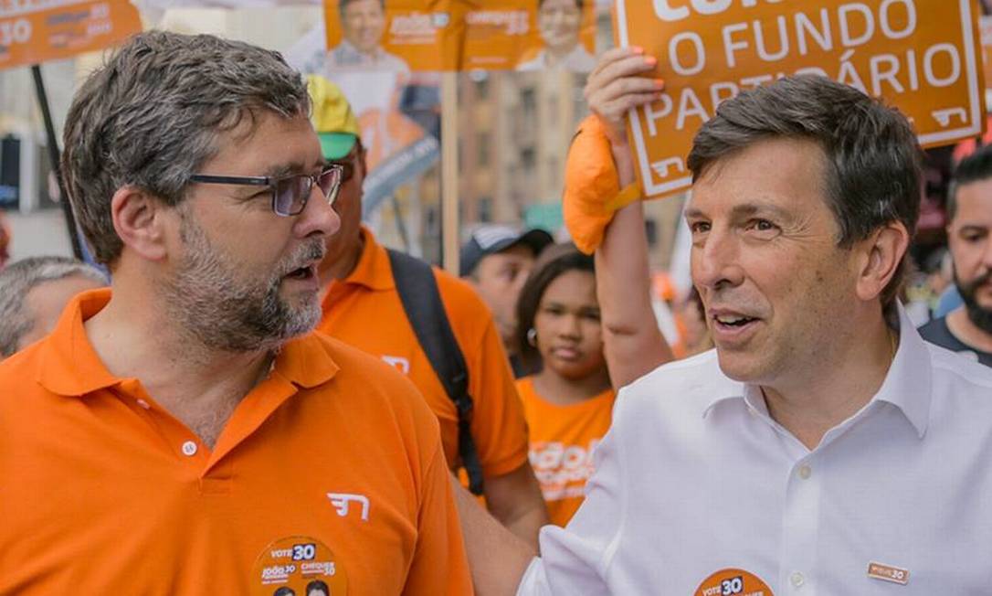 Christian Lohbauer e João Amoêdo na campanha presidencial de 2018 Foto: Facebook/Reprodução