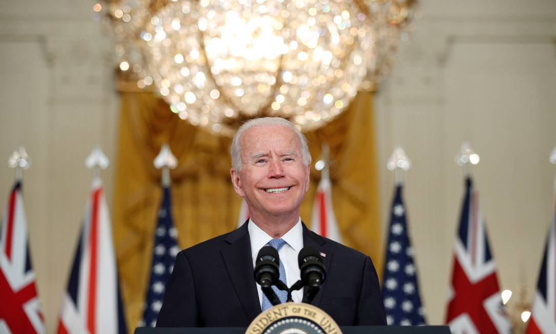 Biden anuncia nova aliança militar com Reino Unido e Austrália, na Sala Leste da Casa Branca em Washington Foto: TOM BRENNER / REUTERS/15-09-2021