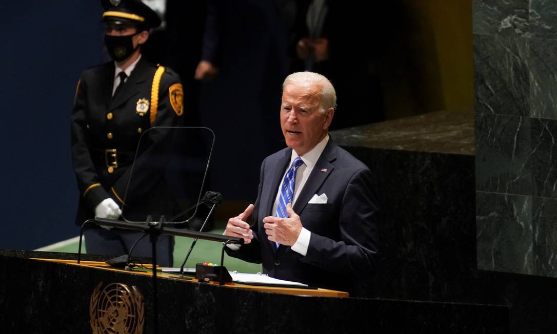 Presidente dos EUA, Joe Biden, faz discurso na discurso na Assembleia Geral da ONU Foto: KEVIN LAMARQUE / REUTERS