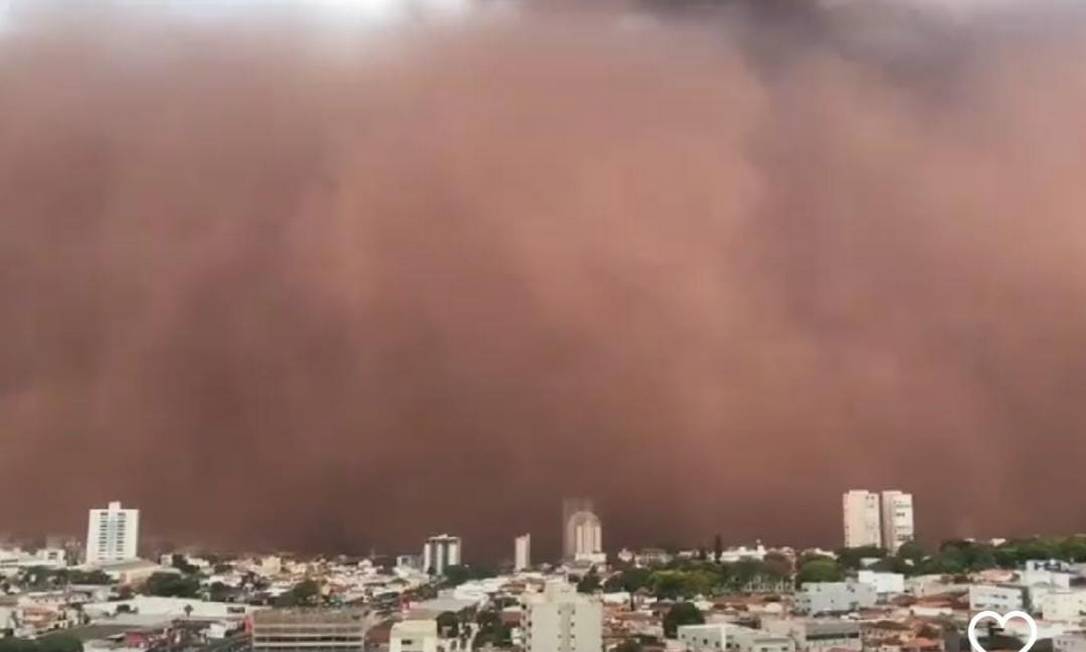 Tempestade de areia em Franca, no interior de São Paulo Foto: Reprodução