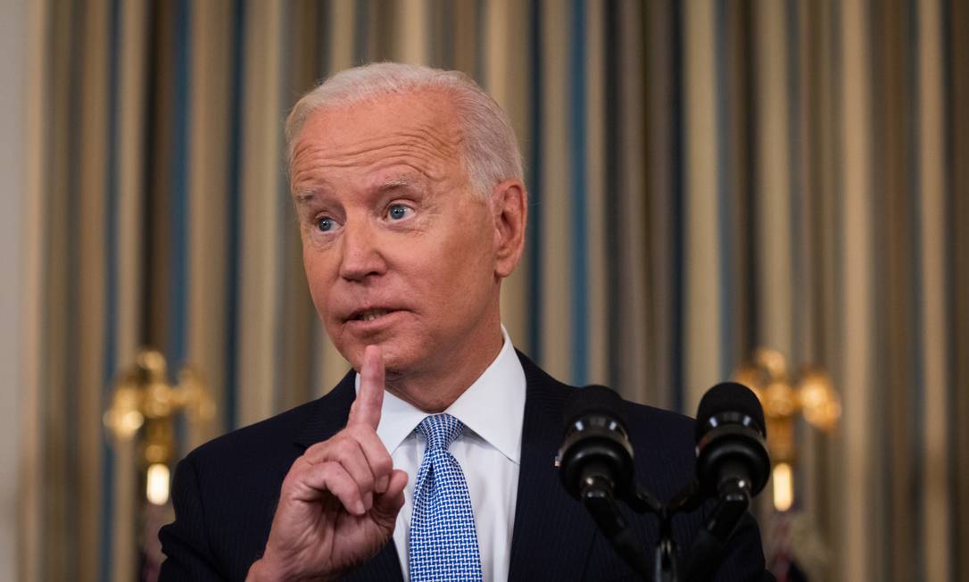 Presidente dos Estados Unidos, Joe Biden, durante discurso na Casa Branca Foto: SARAHBETH MANEY / NYT/24-9-21