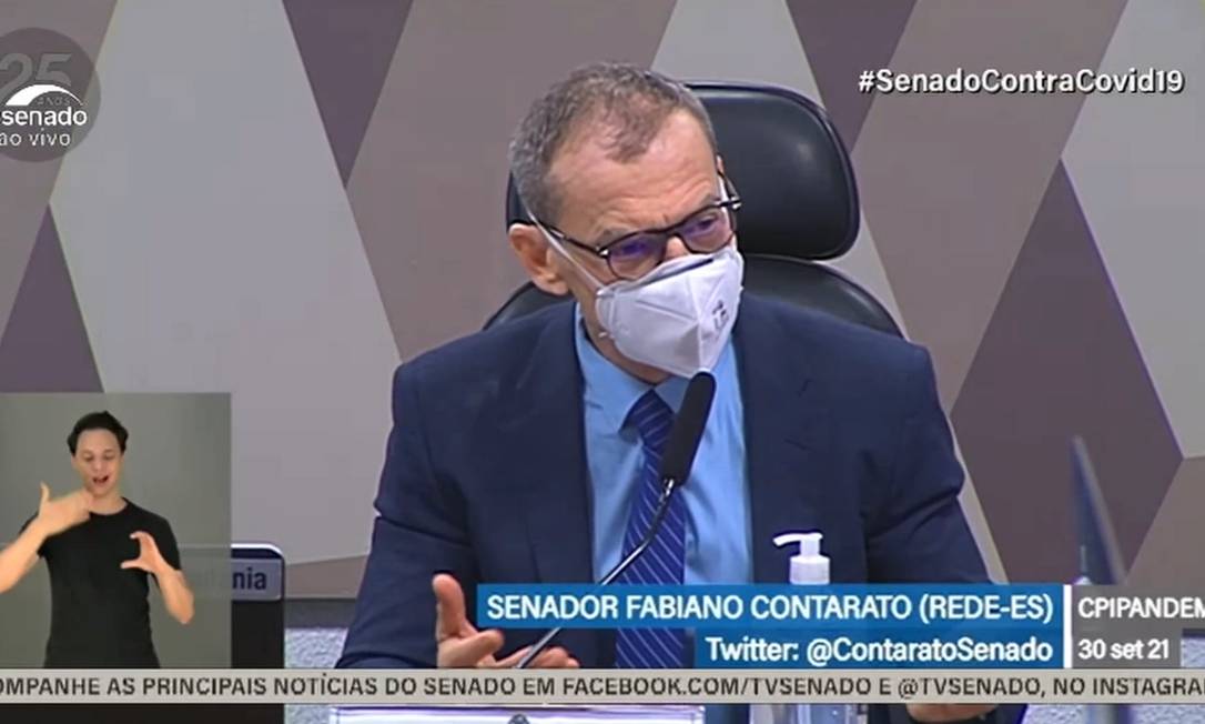O senador Fábio Contarato Foto: Reprodução/TV Senado