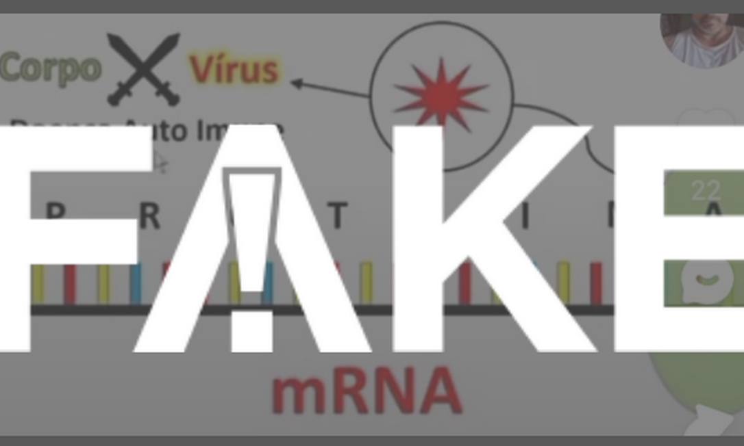 É #FAKE que vacinas de RNA mensageiro provocam doenças autoimunes Foto: Reprodução
