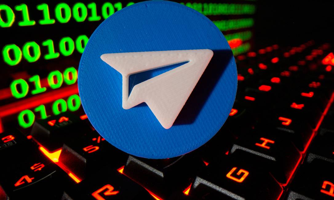 Símbolo do Telegram, principal concorrente do WhatsApp Foto: DADO RUVIC / REUTERS
