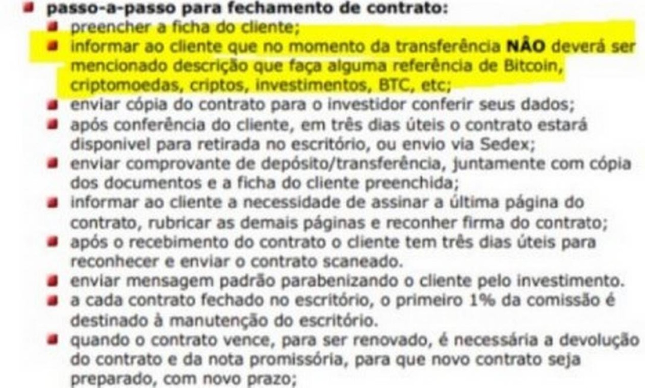 Empresa de 'faraó dos bitcoins' determinava que clientes ocultassem