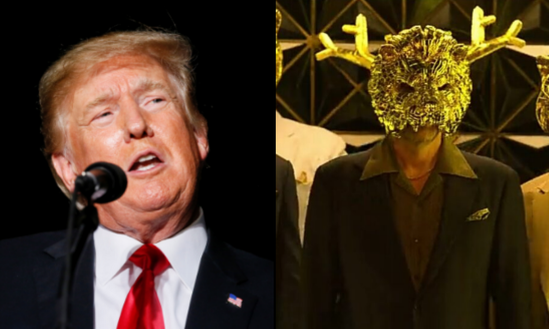 Diretor de 'Round 6', Hwang Dong-hyuk diz que vê semelhança entre Trump e personagens VIPs Foto: REUTERS/Rachel Mummey (esquerda) / Divulgação/Netflix (direita)
