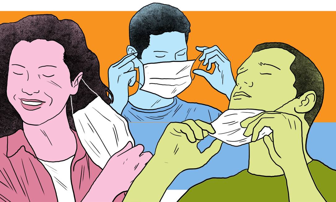 Com o debate sobre a flexibilização das máscaras em alta no país, confira o risco de contágio em cinco situações sem o protetor facial e com o avanço da vacinação. Foto: André Mello / O Globo