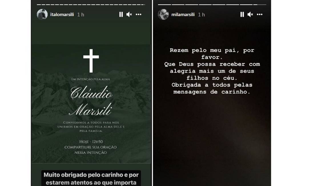 Filhos do cirurgião plástico Claudio Marsili pediram orações para o pai Foto: Instagram / Reprodução
