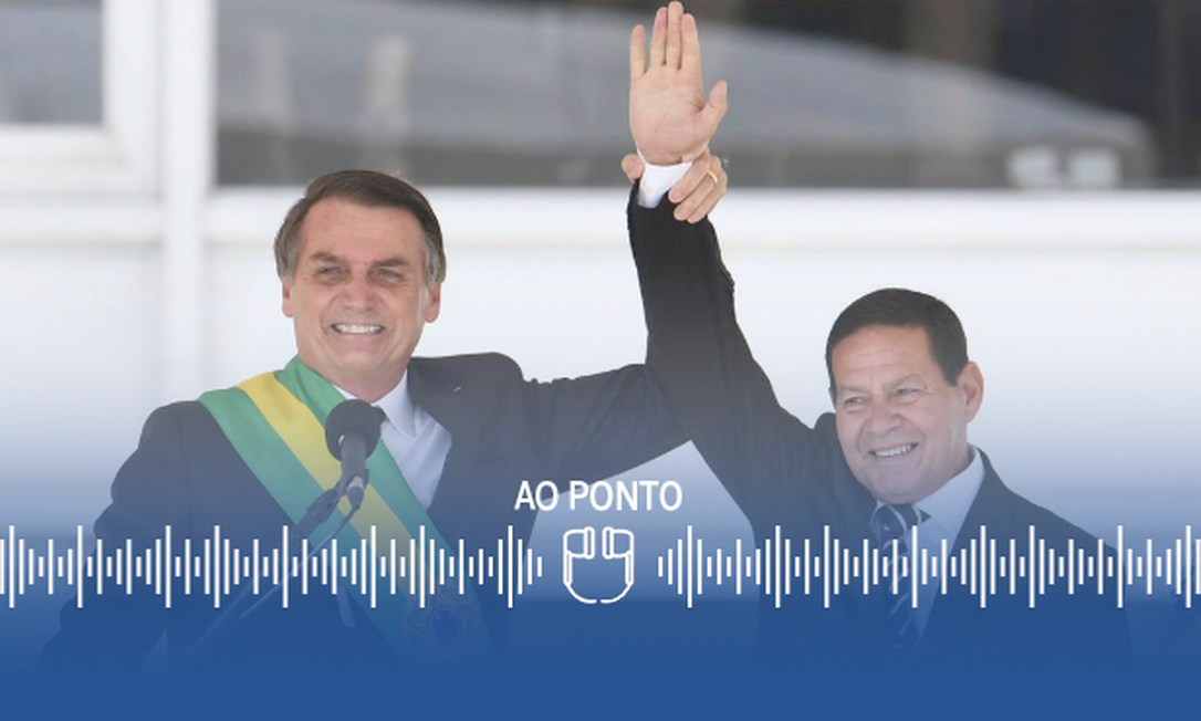 O presidente Jair Bolsonaro e o vice-presidente Hamilton Mourão no dia da posse Foto: Arte