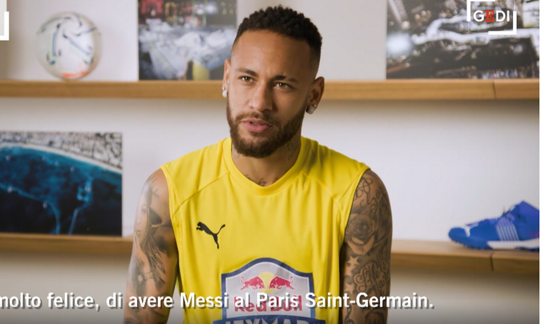 Neymar fala sobre a carreira e companheiros de PSG Foto: Reprodução/La Reppublica
