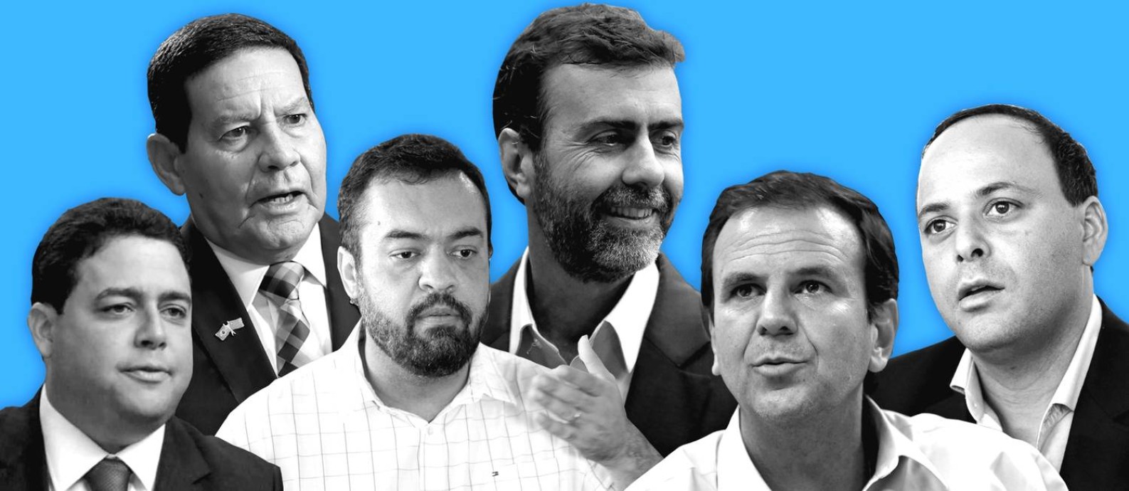 Pesquisa da Quaest encomendada pelo GLOBO testou três cenários para eleição ao governo do Rio com seis nomes Foto: Editoria de Arte