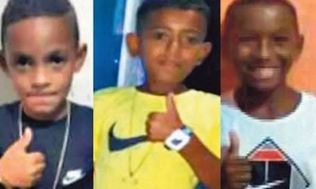 Lucas, Alexandre e Fernando Henrique estão desaparecidos desde 27 de dezembro Foto: Reprodução
