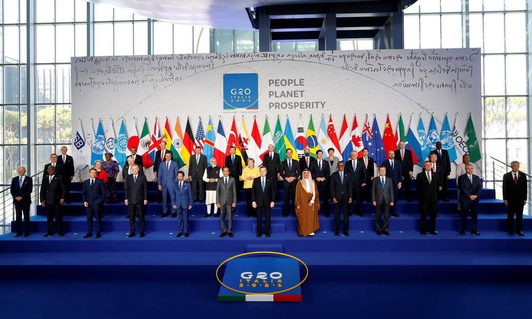 Líderes do G-20 durante encontro em Roma, na Itália. Foto: POOL / REUTERS