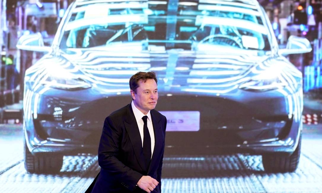 Elon Musk no lançamento do Tesla Model 3 Foto: Aly Song / Reuters