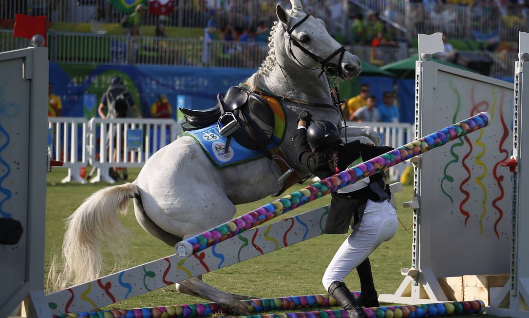 Obstáculos para pular a cavalo Equestrian Show jumping