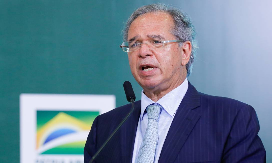 O ministro da Economia, Paulo Guedes, defendeu a privatização de estatais Foto: Isac Nóbrega/PR / Agência O Globo