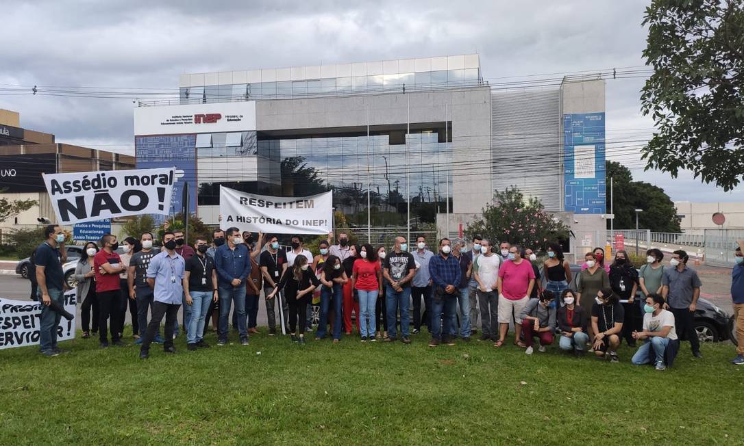 Servidores do Inep realizaram protesto contra a conduta do presidente do órgão, Danilo Dupas, na semana passada 