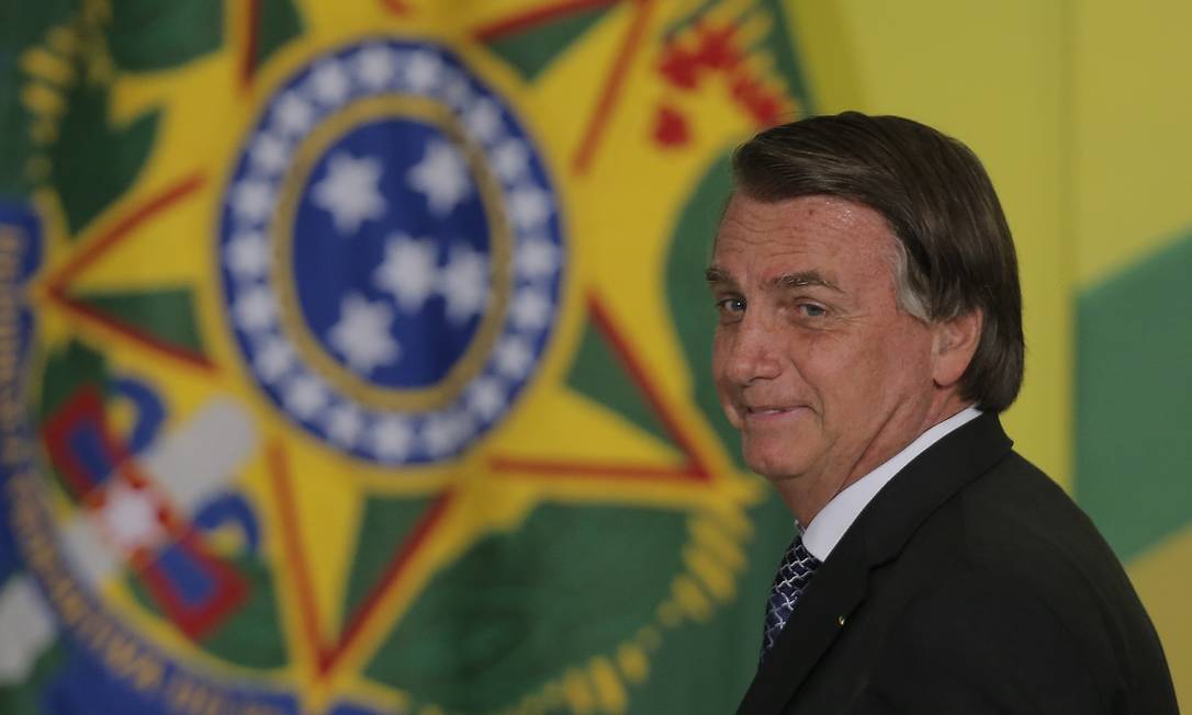 O presidente Jair Bolsonaro participa de cerimônia no Palácio do Planalto Foto: Cristiano Mariz//Agência O Globo/10-11-2021