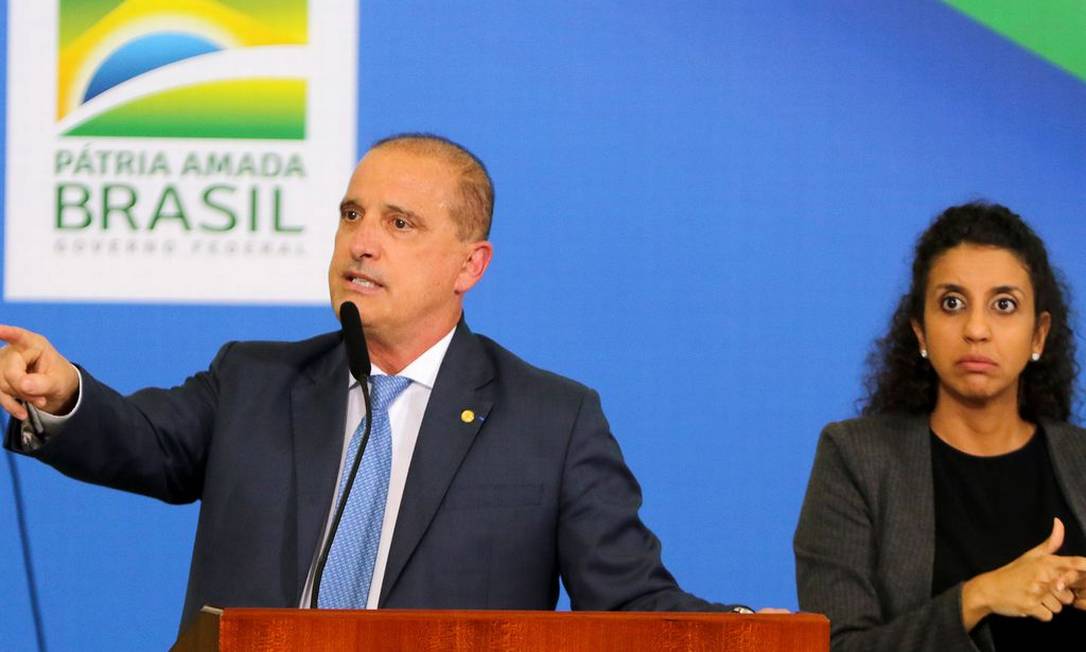O ministro do Trabalho e Providência, Onyx Lorenzoni, durante evento no Palácio do Planalto Foto: Wilson Dias/Agência Brasil/10-11-2021