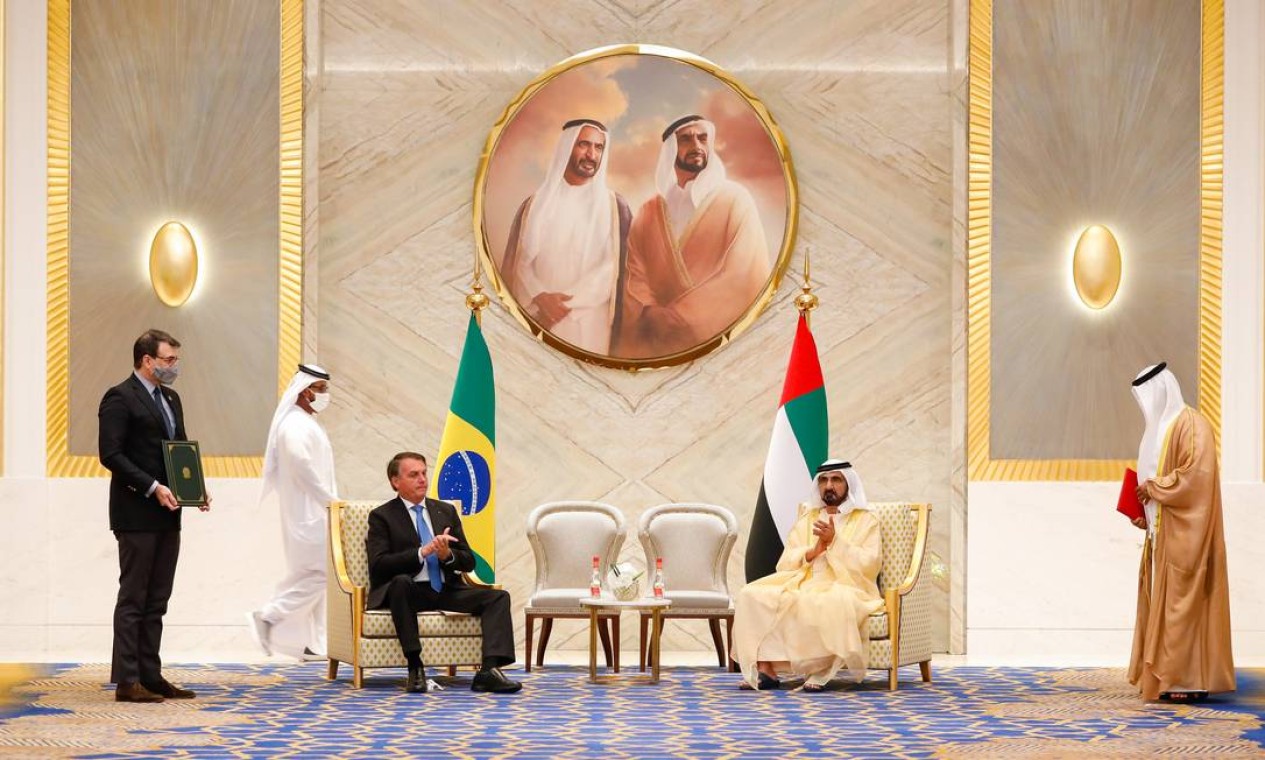 Reunião bilateral com o líder árabe Foto: Alan Santos/PR
